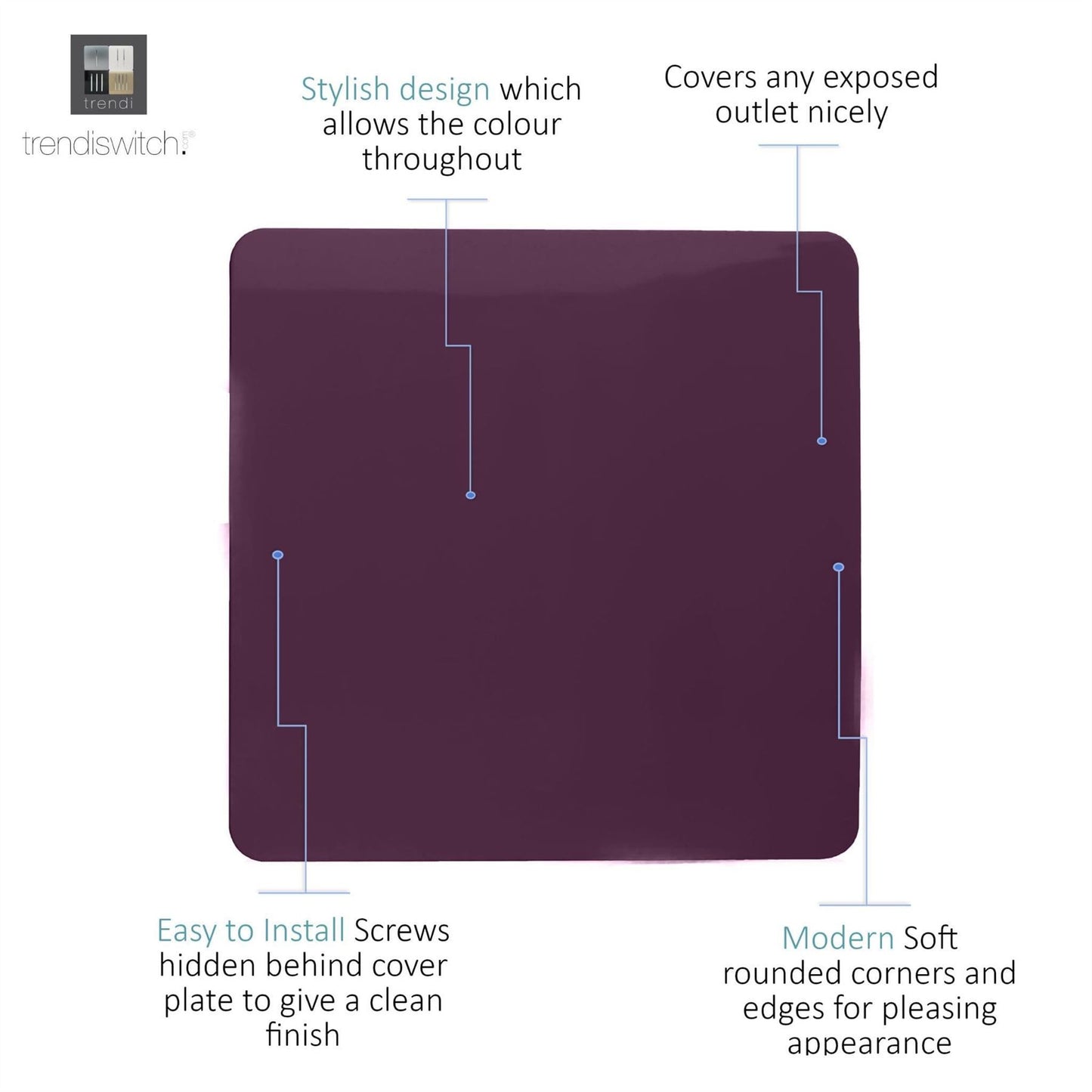 Trendi Switch Single Blanking Platein Plum Purple
