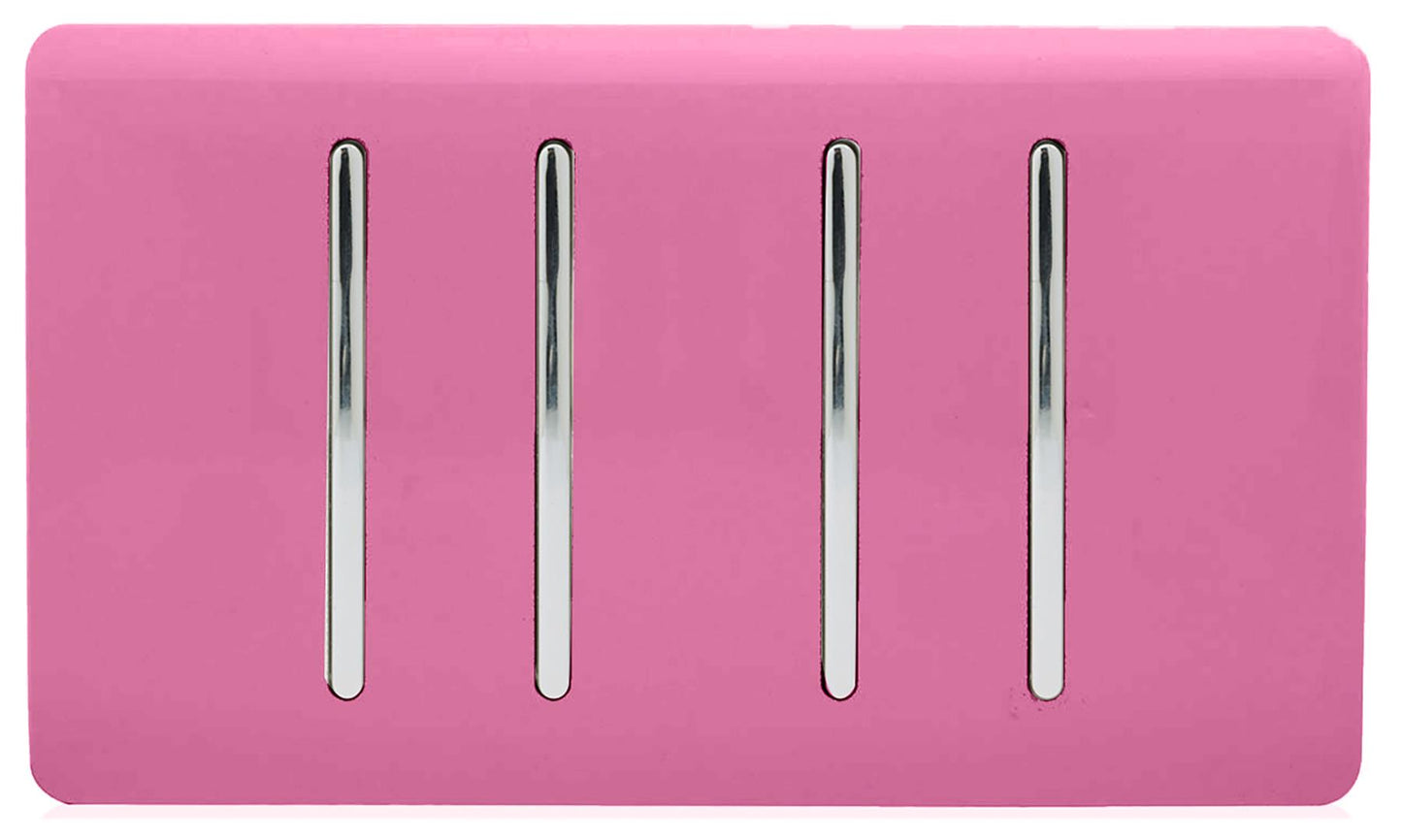 Trendi Switch 4 Gang Intermediate Rocker Light Switchin Candy Pink