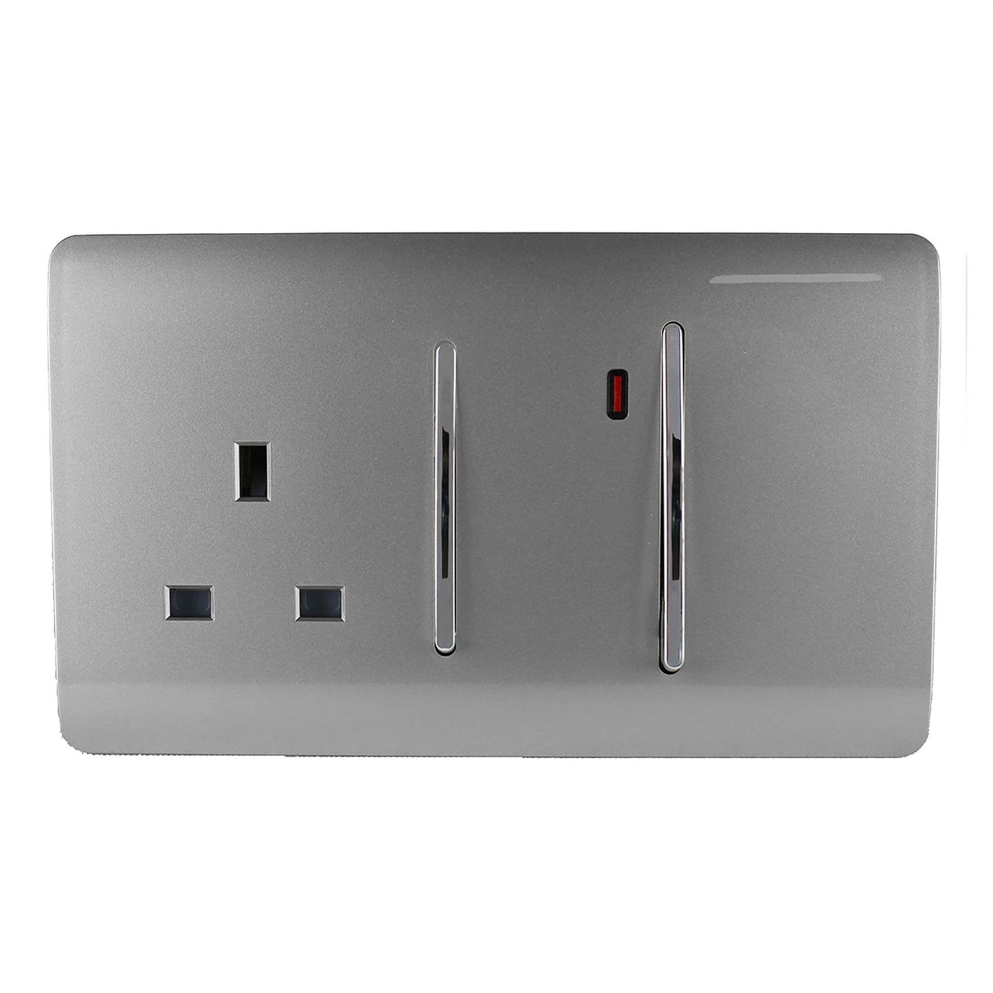 Trendi Switch 45 Amp Cooker Switch & 13 Amp Plug Socket with Neonin Light Grey