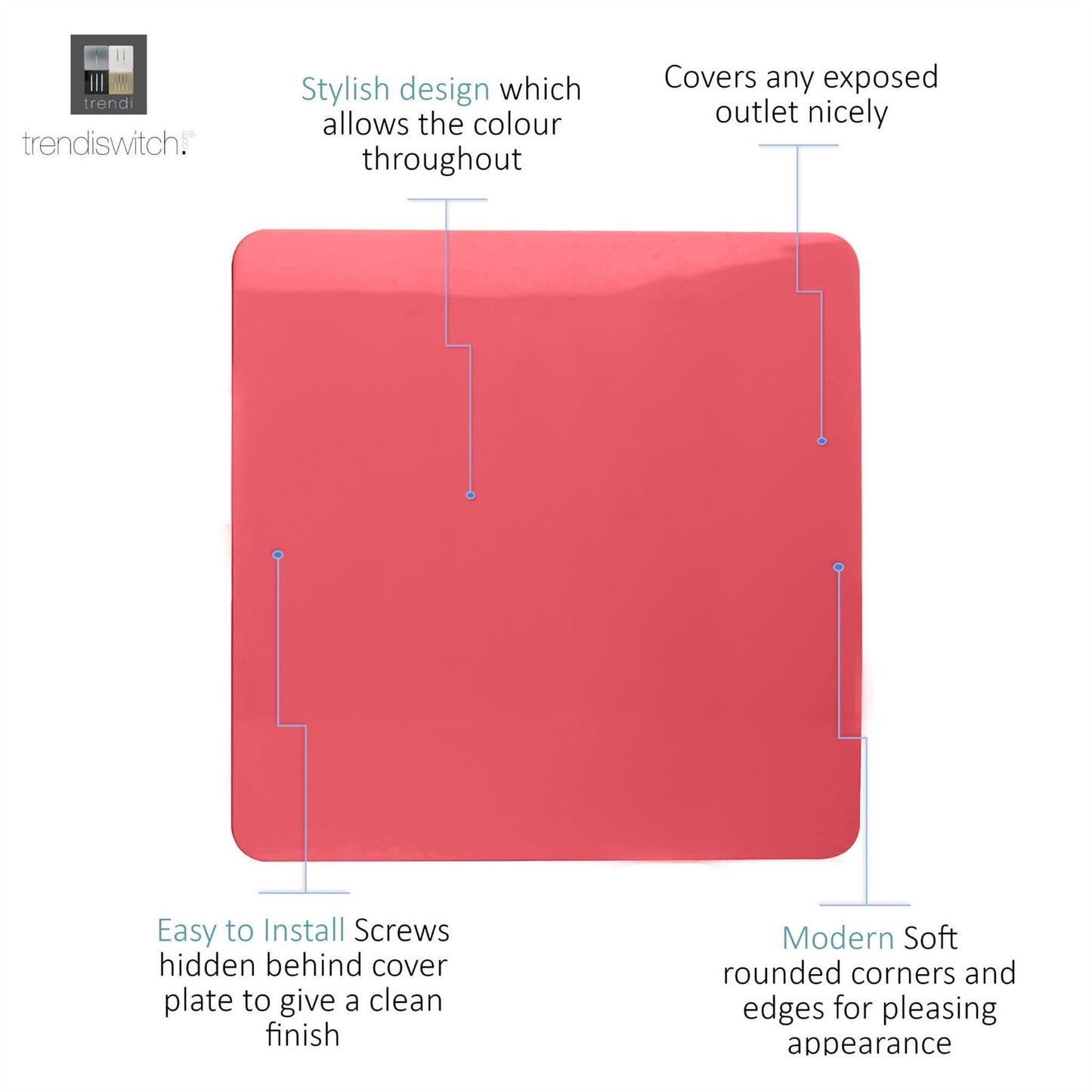 Trendi Switch Single Blanking Platein Strawberry Red