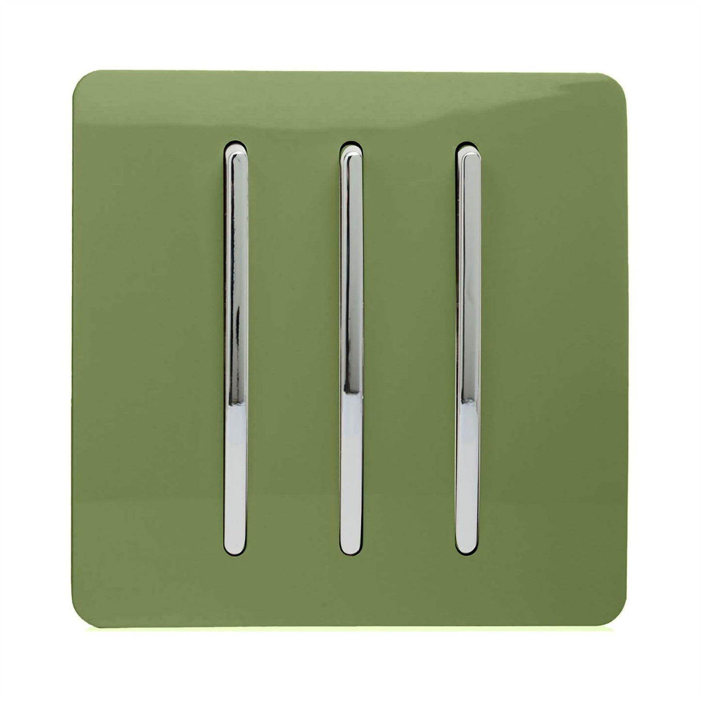 Trendi Switch 3 Gang 1 or 2 way Rocker Light Switchin Moss Green