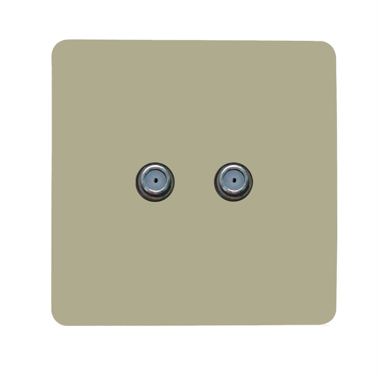 Trendi Switch 2 Gang Male F-Type Satellite Television Socketin Champagne Gold