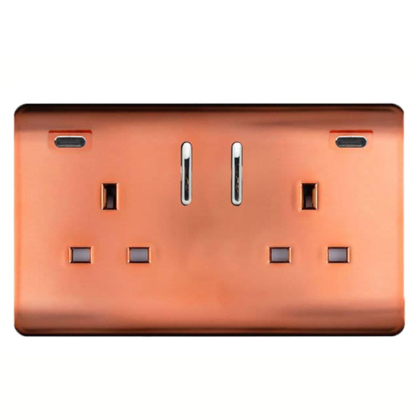Trendi Switch 2 Gang USB 65W Type C USB Plug Socket in Copper