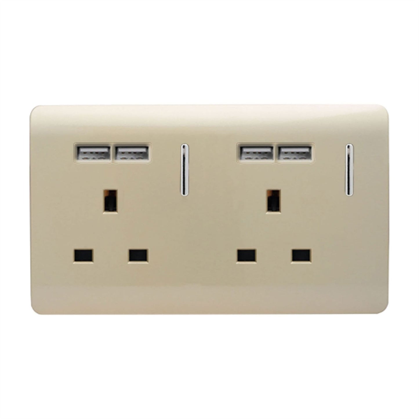 Trendi Switch 2 Gang 4 Port USB 2100mA Plug Socketin Champagne Gold