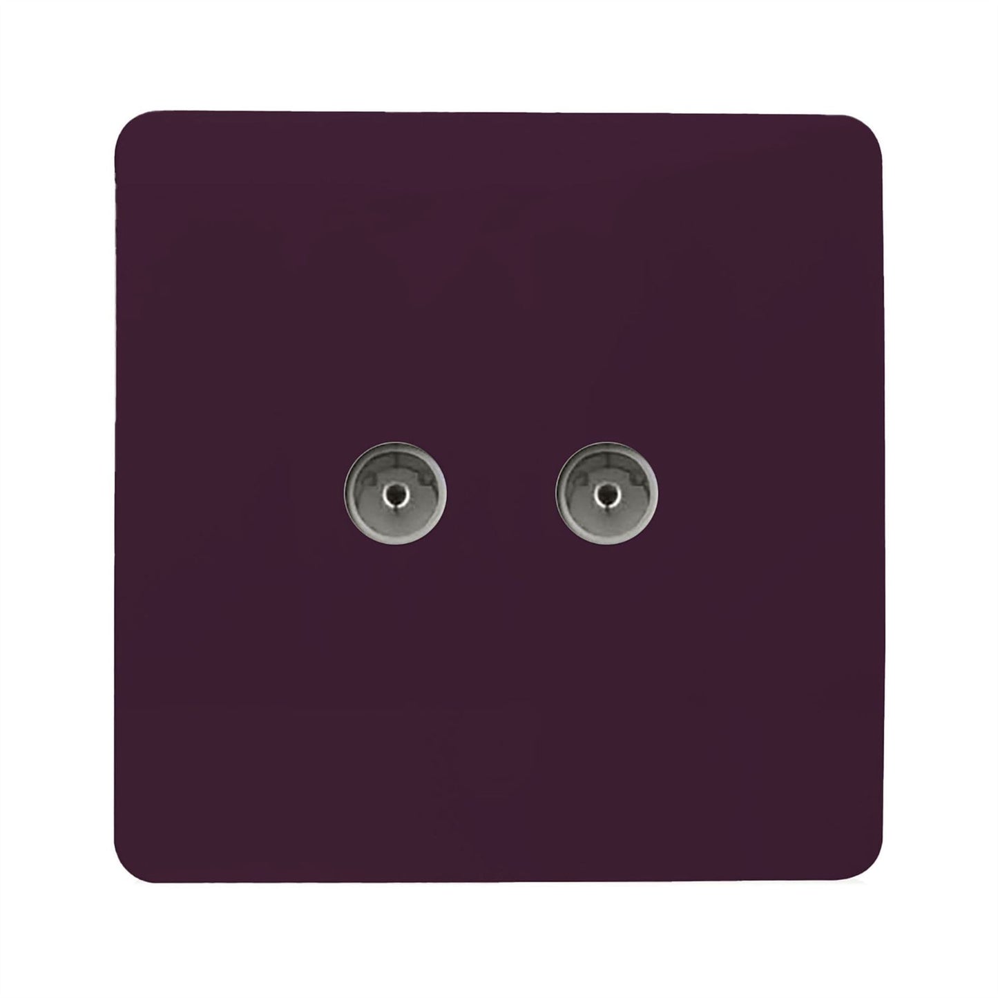 Trendi Switch 2 Gang Female Co-Axial Television Socketin Plum Purple