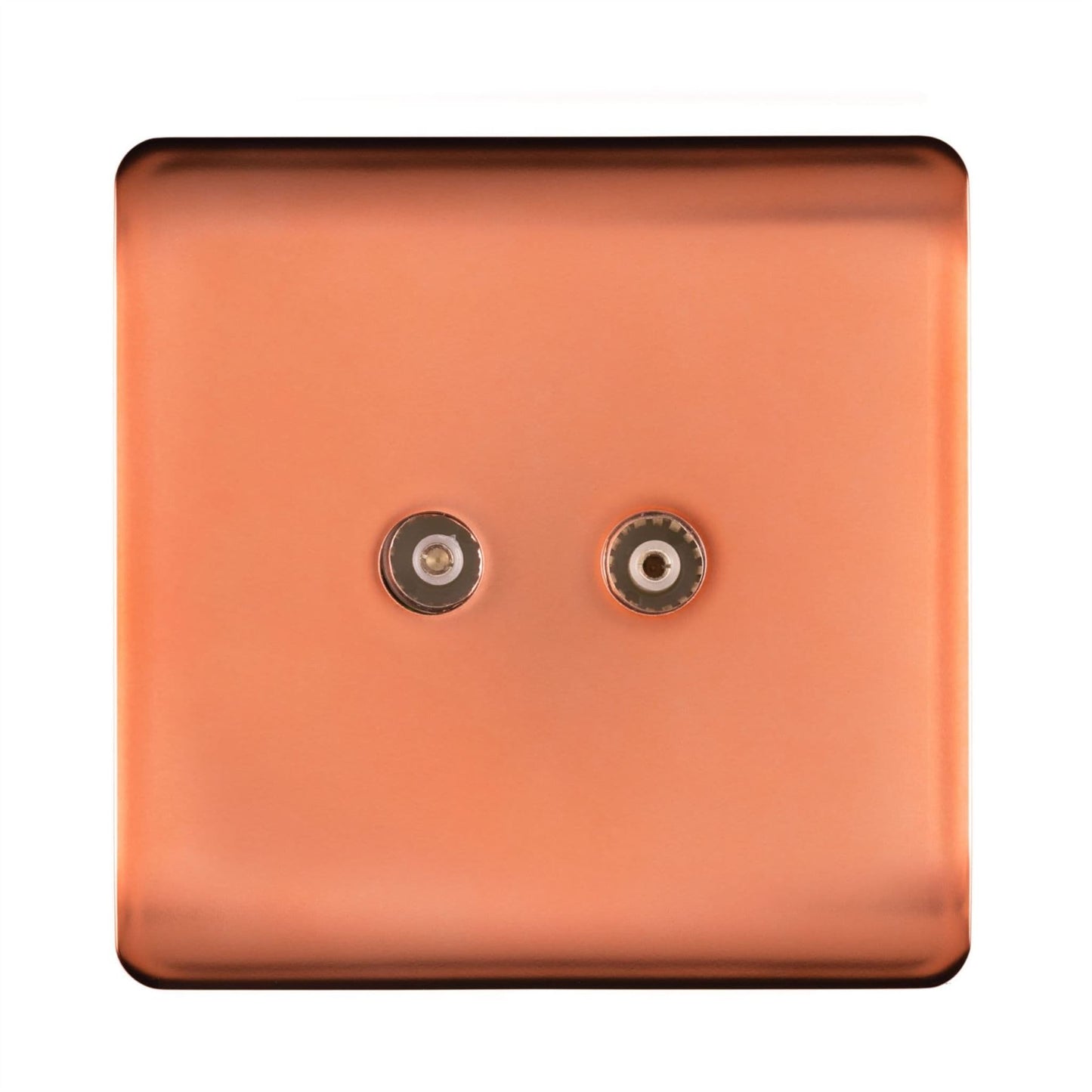 Trendi Switch 2 Gang Female Co-Axial Television Socketin Copper