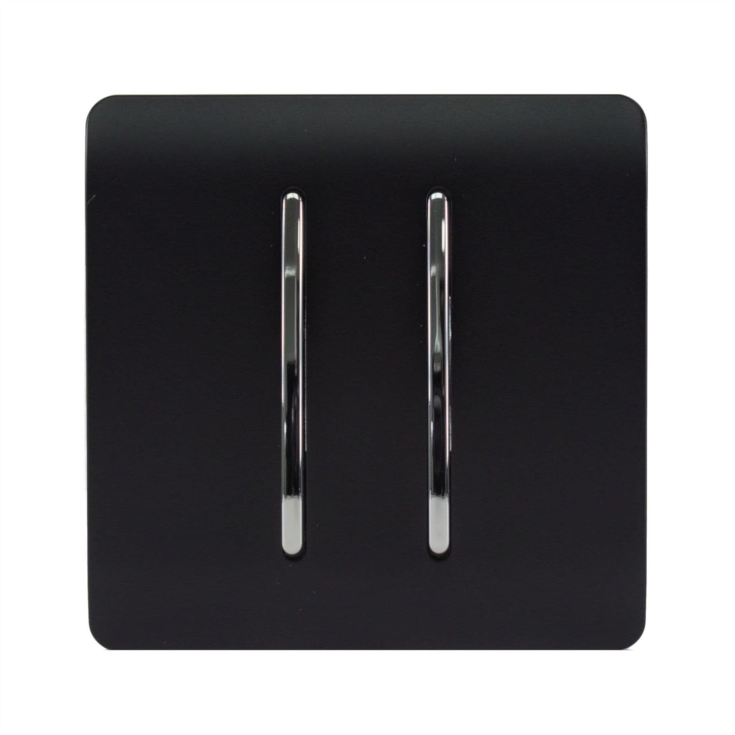 Trendi Switch 2 Gang 1 or 2 way Rocker Light Switchin Matt Black