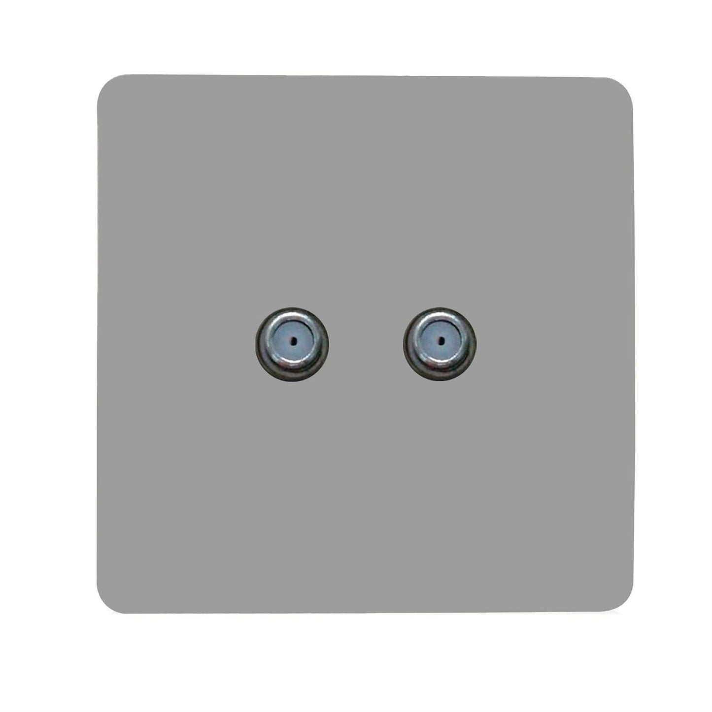 Trendi Switch 2 Gang Male F-Type Satellite Television Socketin Light Grey
