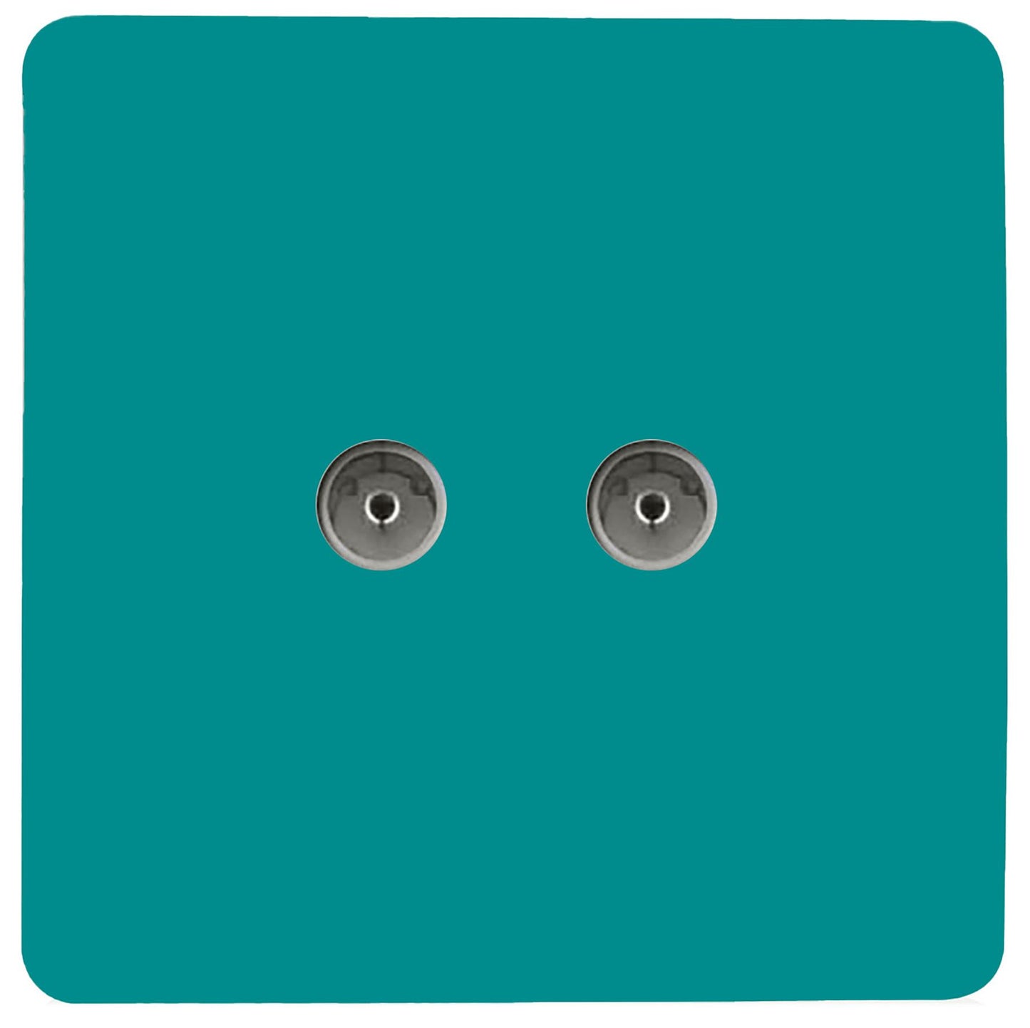 Trendi Switch 2 Gang Female Co-Axial Television Socketin Bright Teal