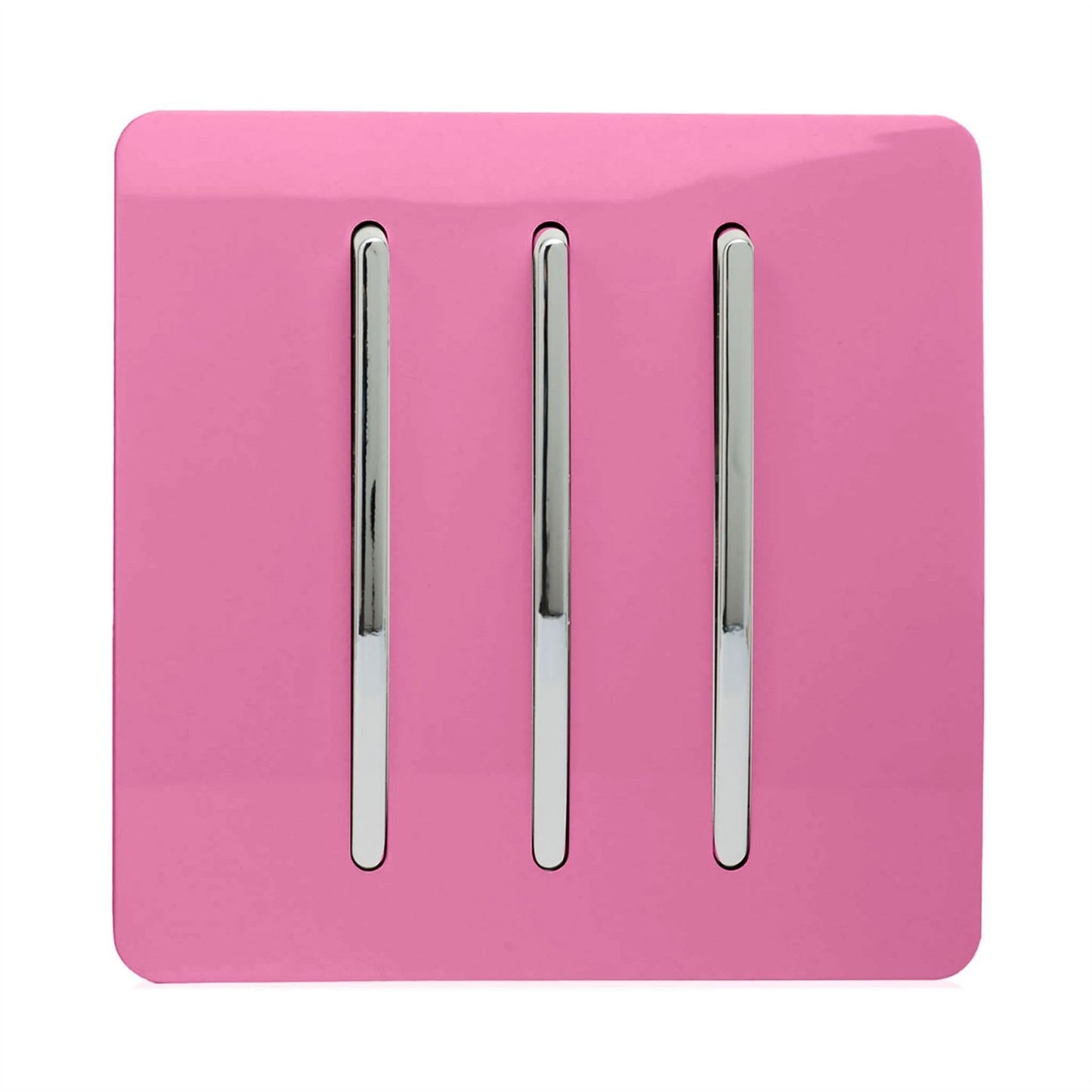 Trendi Switch 3 Gang 1 or 2 way Rocker Light Switchin Candy Pink