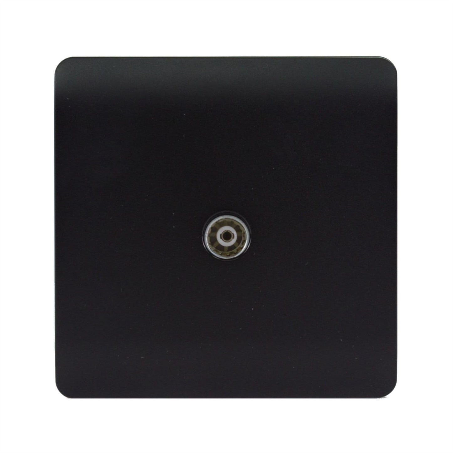Trendi Switch 1 Gang Female Co-Axial Television Socketin Matt Black