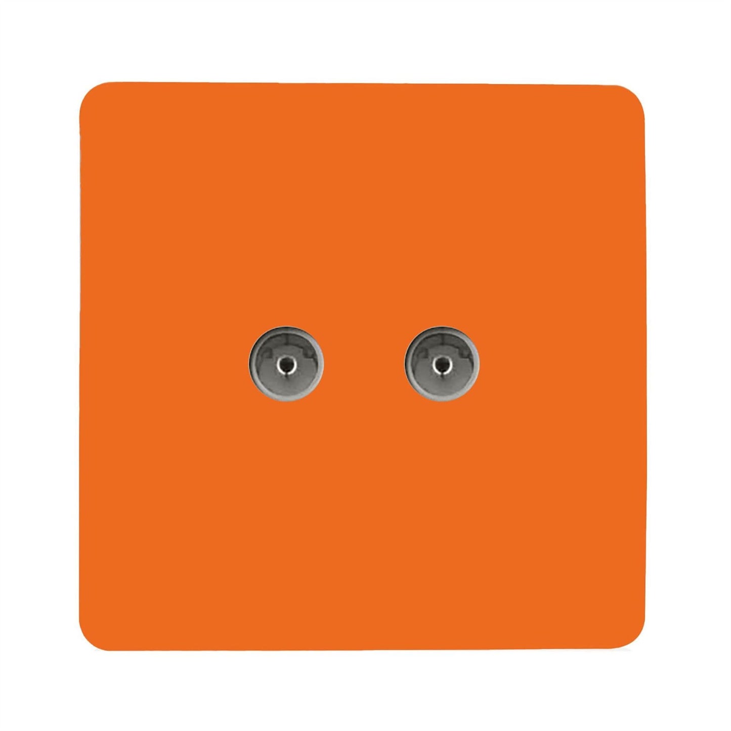 Trendi Switch 2 Gang Female Co-Axial Television Socketin Sunset Orange
