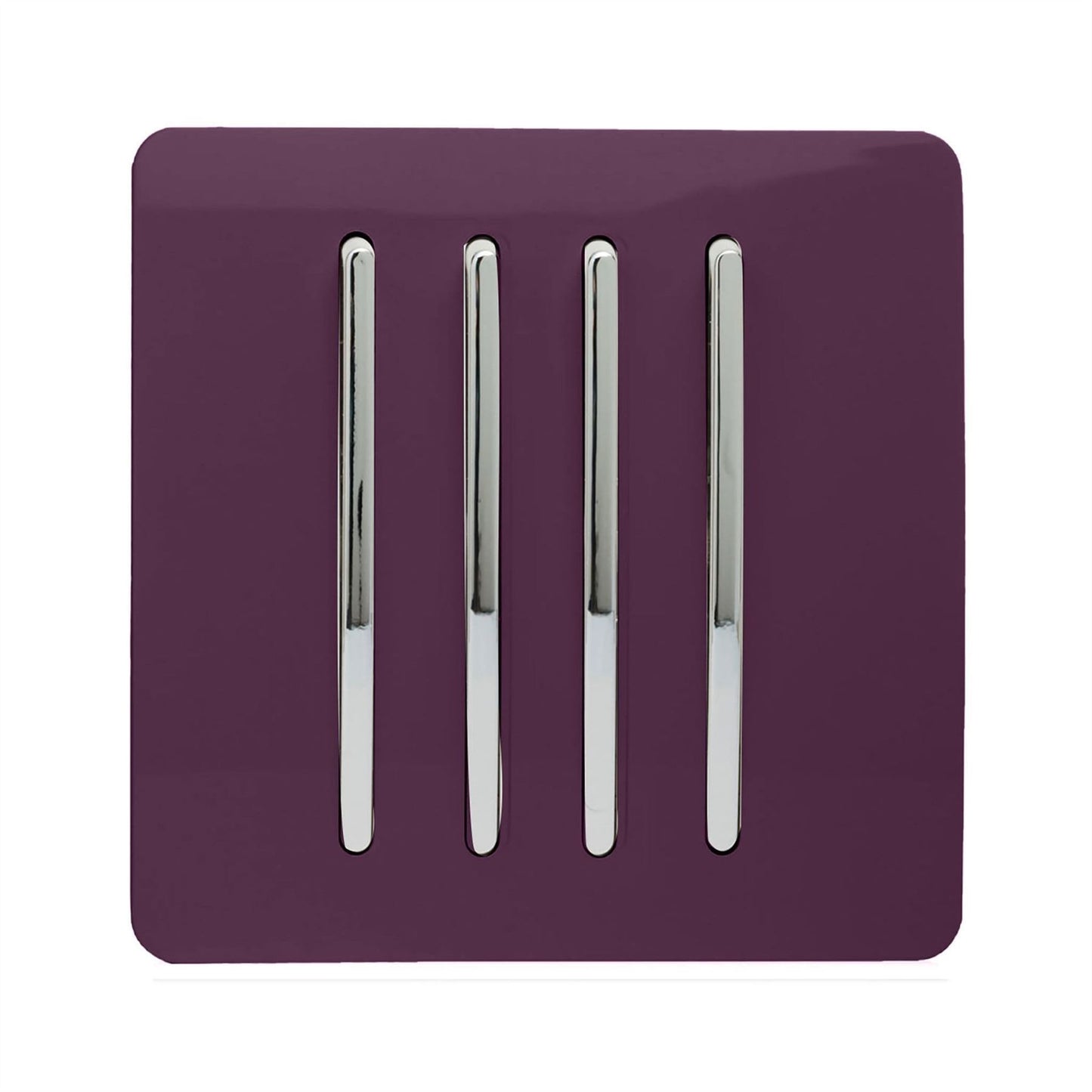 Trendi Switch 4 Gang 1 or 2 way Rocker Light Switchin Plum Purple