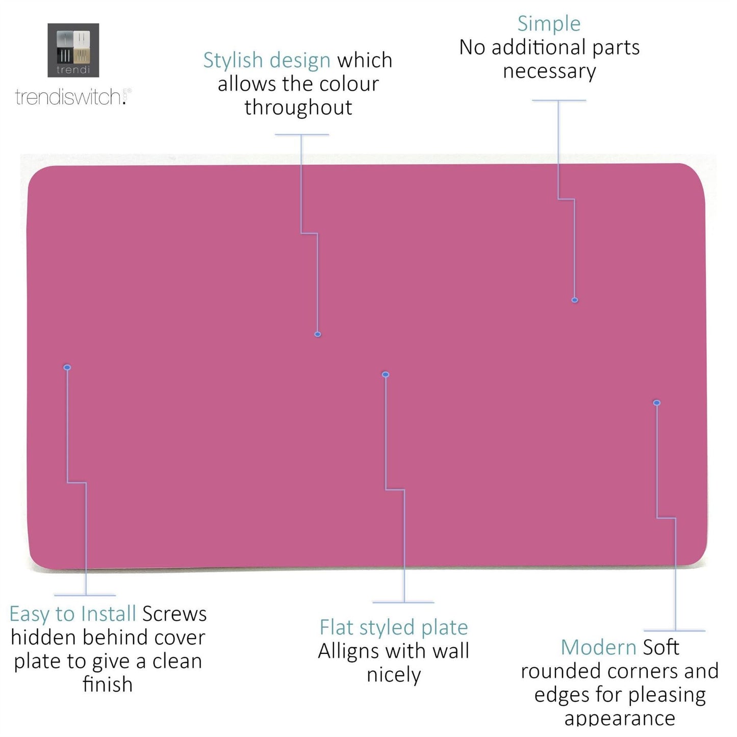 Trendi Switch Double Blanking Platein Candy Pink