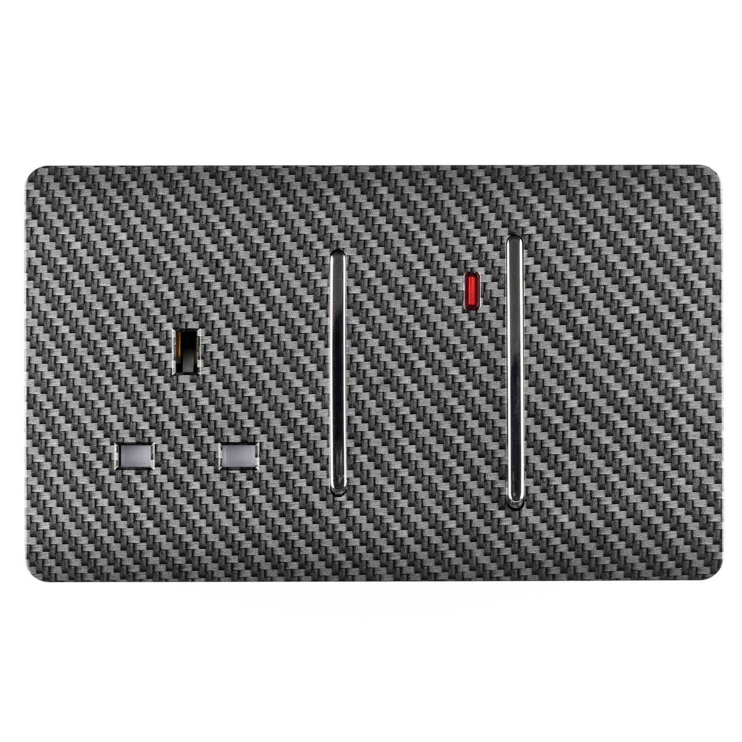 Trendi Switch 45 Amp Cooker Switch & 13 Amp Plug Socket with Neonin Carbon Fibre