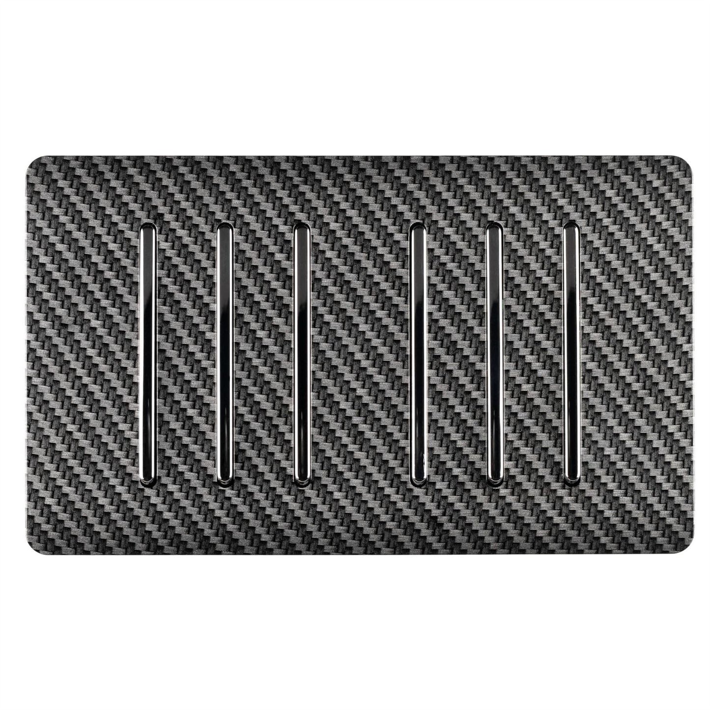 Trendi Switch 6 Gang 1 or 2 Way Light Switchin Carbon Fibre