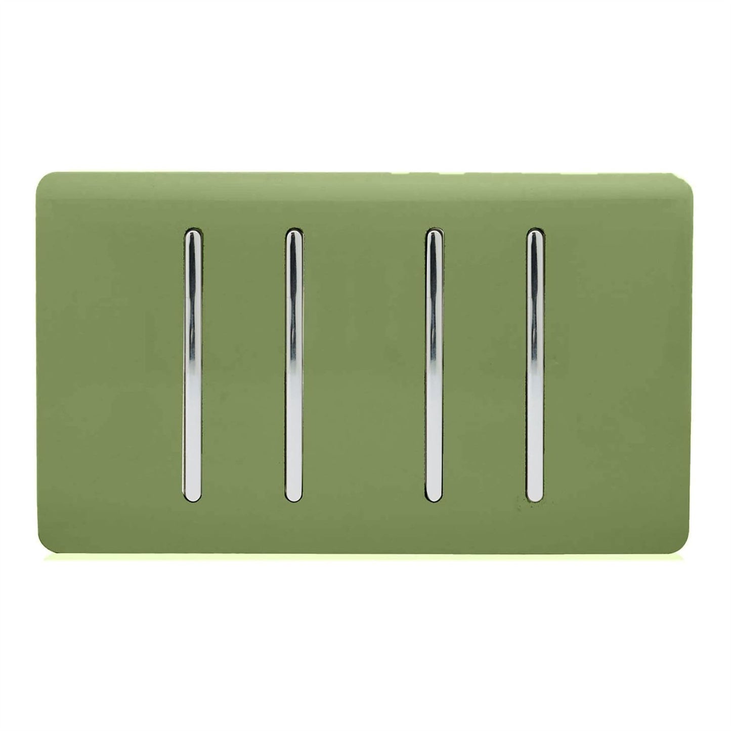 Trendi Switch 4 Gang Light Switch (2x 1 or 2 Way & 2 x Intermediate)in Moss Green