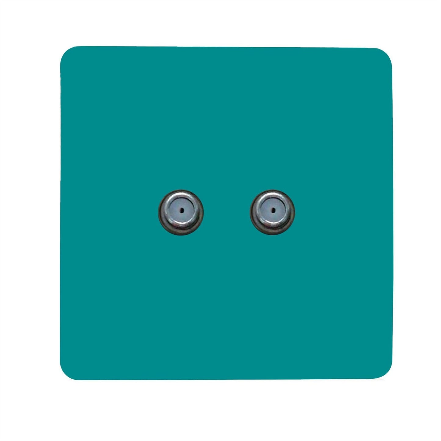 Trendi Switch 2 Gang Male F-Type Satellite Television Socketin Bright Teal