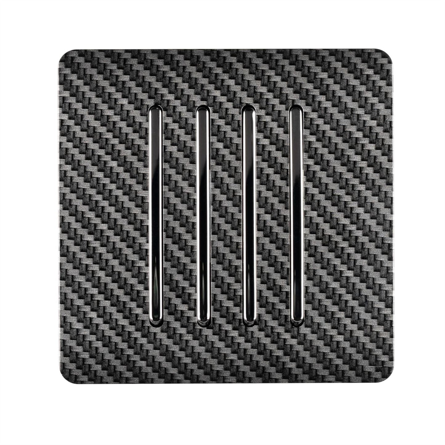 Trendi Switch 4 Gang 1 or 2 way Rocker Light Switchin Carbon Fibre