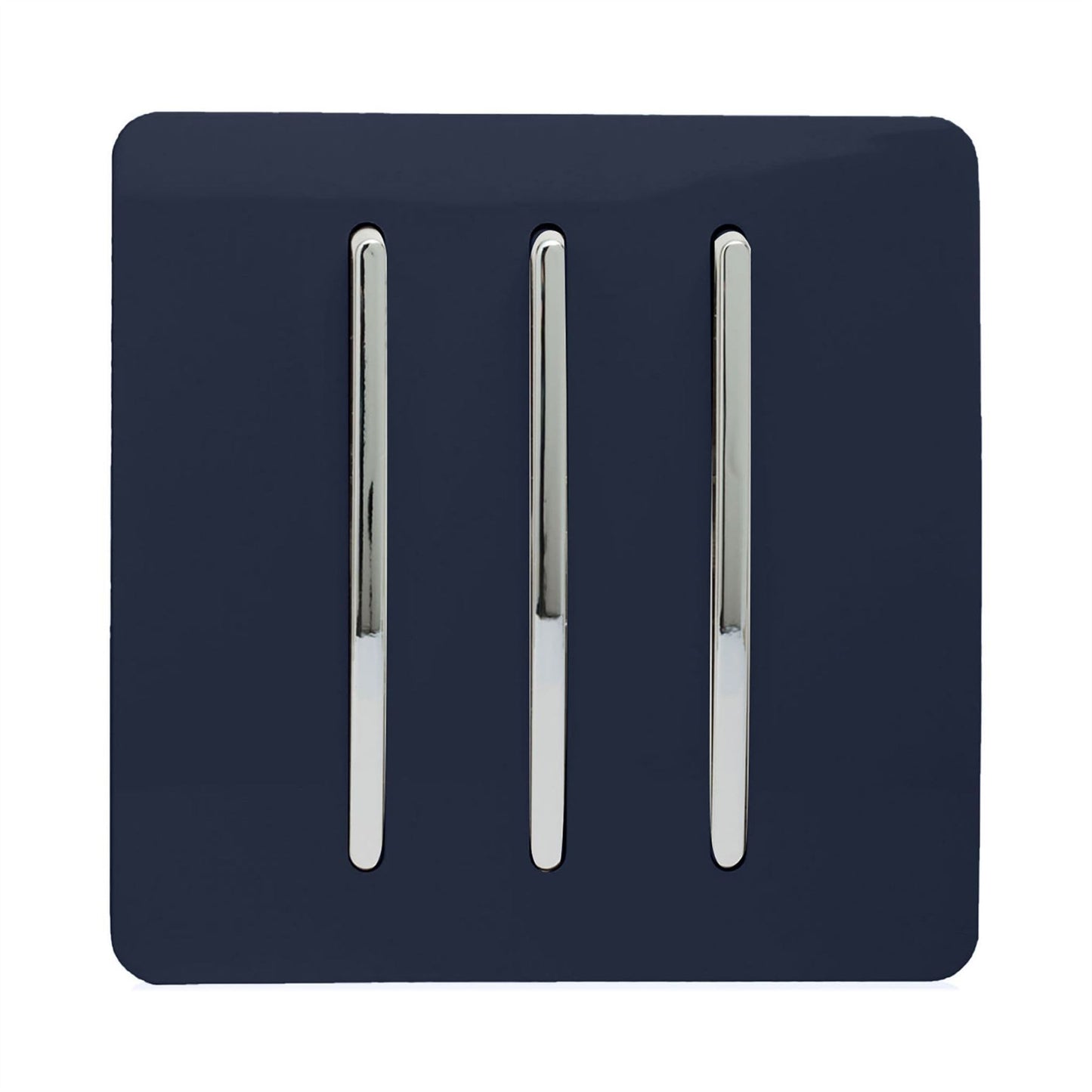 Trendi Switch 3 Gang 1 or 2 way Rocker Light Switchin Navy Blue