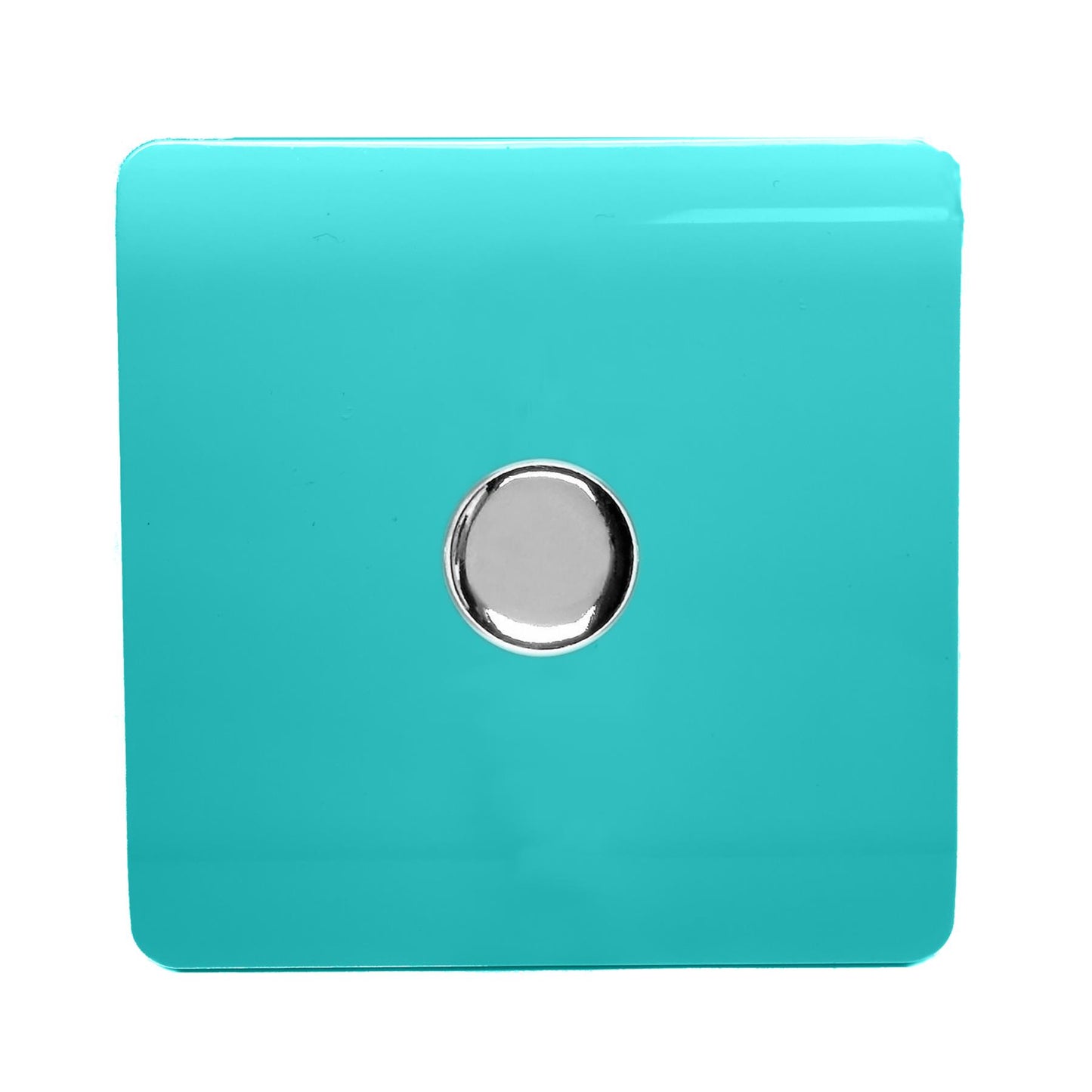 Trendi 1 Gang 2 Way 150w LED Dimmer Screwless 10 Amp Wall Light Switch in Bright Teal - ART-LDM150WBT