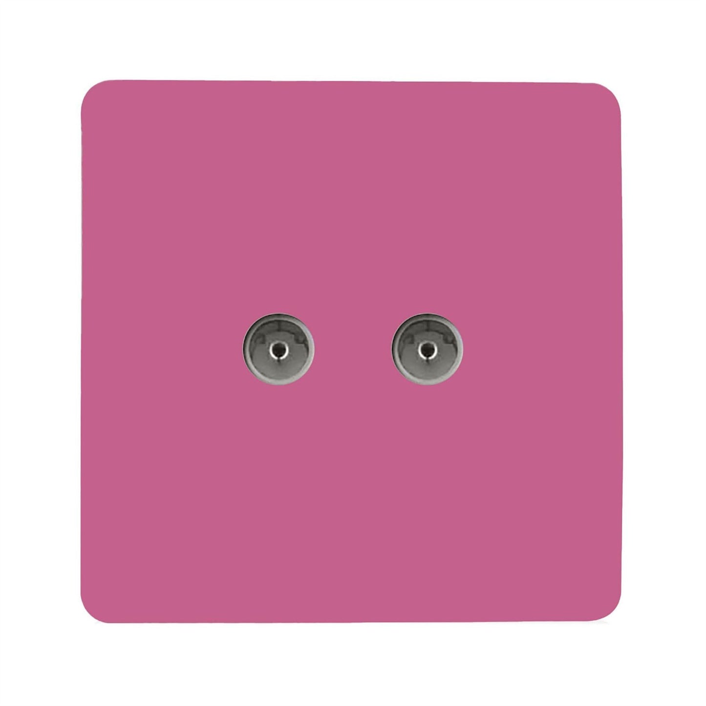 Trendi Switch 2 Gang Female Co-Axial Television Socketin Candy Pink