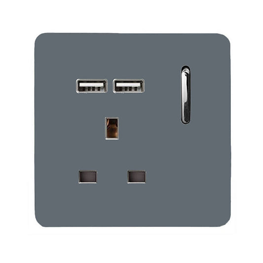Trendi Switch 1 Gang USB 2100mA Plug Socketin Warm Grey
