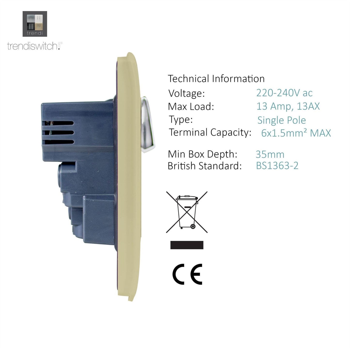 Trendi Switch 2 Gang 4 Port USB 2100mA Plug Socketin Champagne Gold