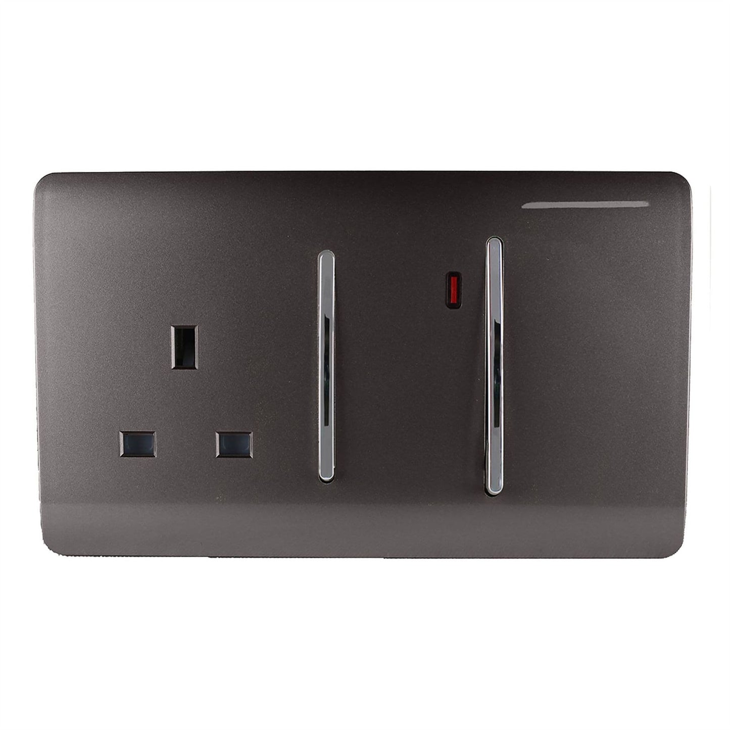 Trendi Switch 45 Amp Cooker Switch & 13 Amp Plug Socket with Neonin Dark Mocha Brown