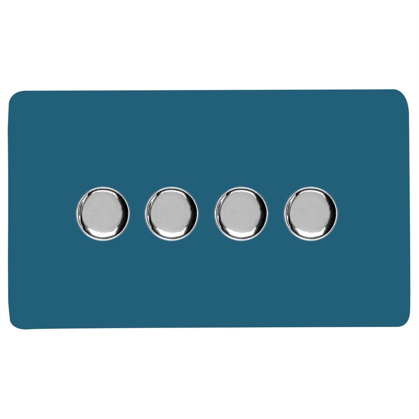 Trendi Switch 4 Gang 1 or 2 way 150w Rotary LED Dimmer Light Switchin Ocean Blue