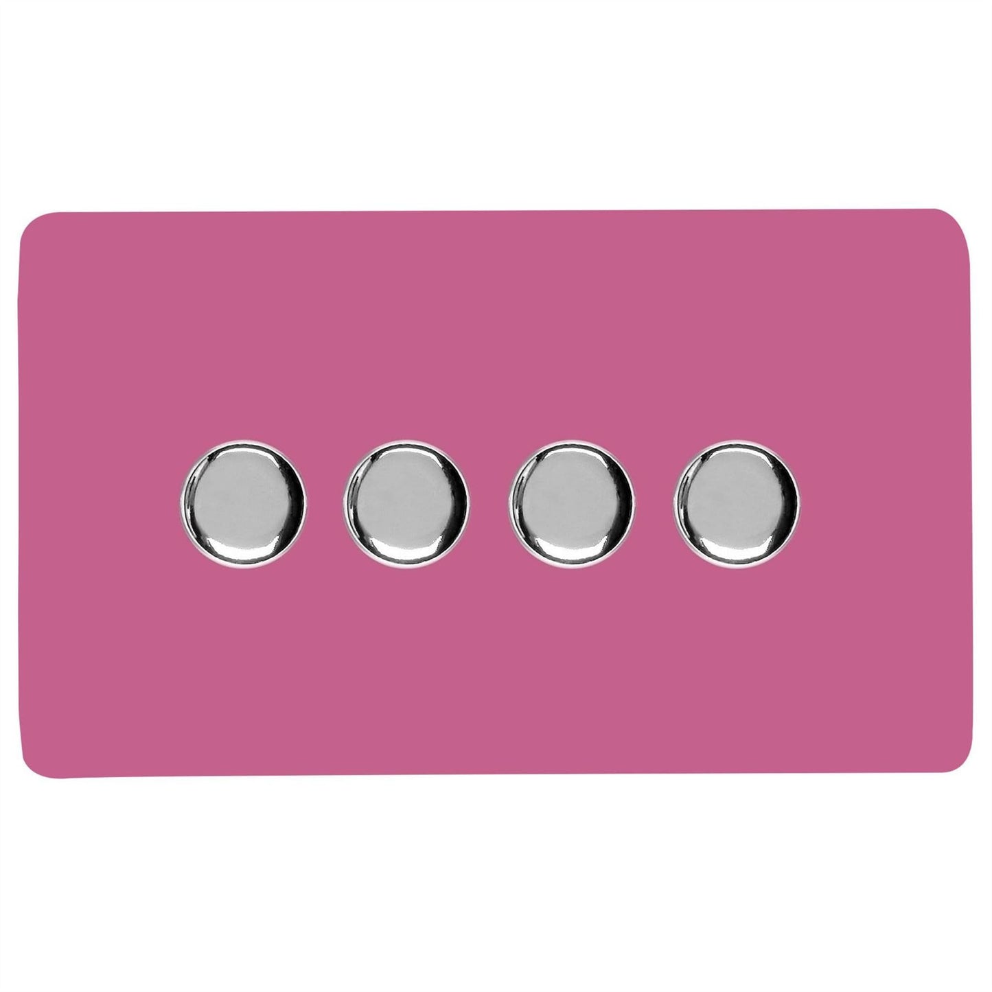 Trendi Switch 4 Gang 1 or 2 way 150w Rotary LED Dimmer Light Switchin Candy Pink