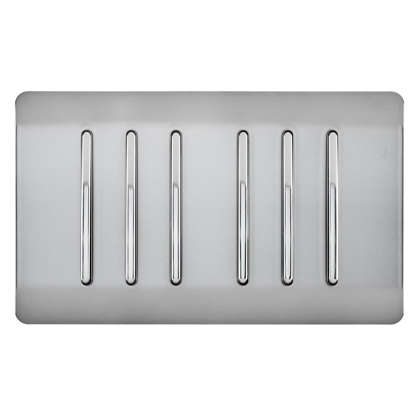 Trendi Switch 6 Gang 1 or 2 Way Light Switchin Brushed Steel