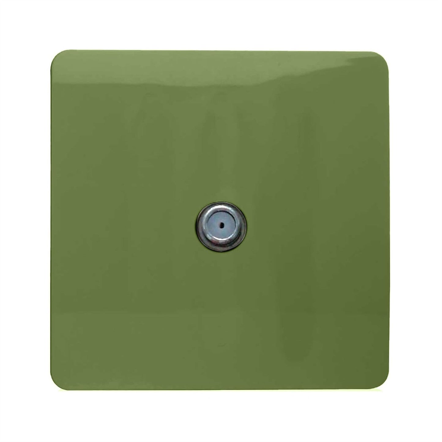 Trendi Switch 1 Gang Male F-Type Satellite Television Socketin Moss Green