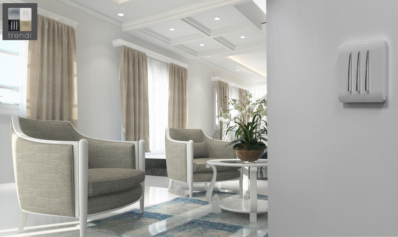 Trendi Switch 3 Gang 1 or 2 way Rocker Light Switch in Ice White