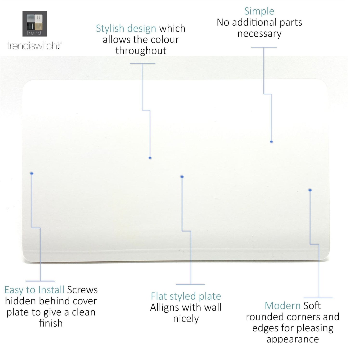 Trendi Switch Double Blanking Platein Ice White