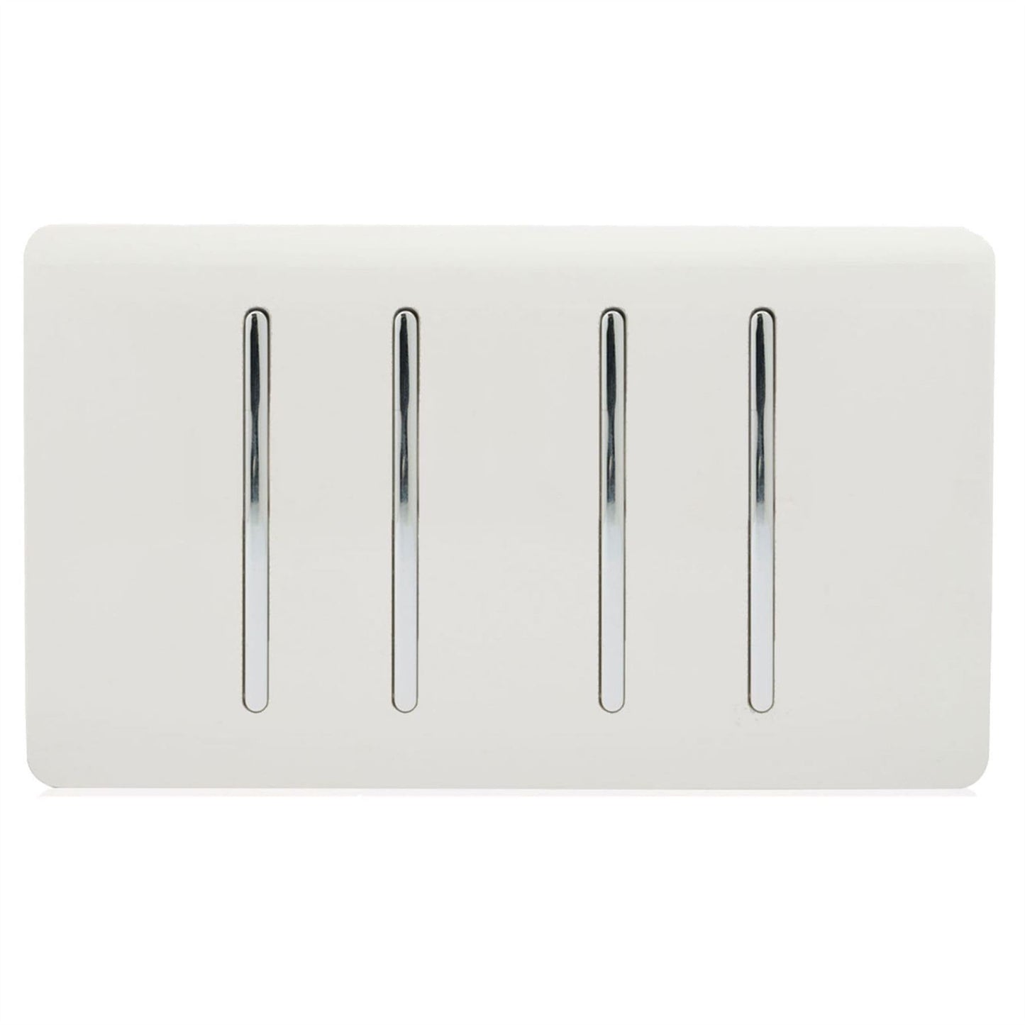 Trendi Switch 4 Gang Light Switch (3x 1 or 2 Way & 1 x Intermediate)in Ice White