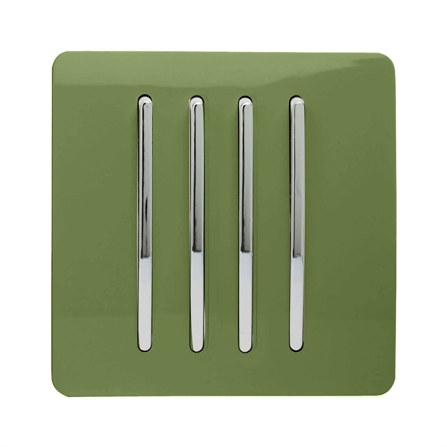 Trendi Switch 4 Gang 1 or 2 way Rocker Light Switchin Moss Green