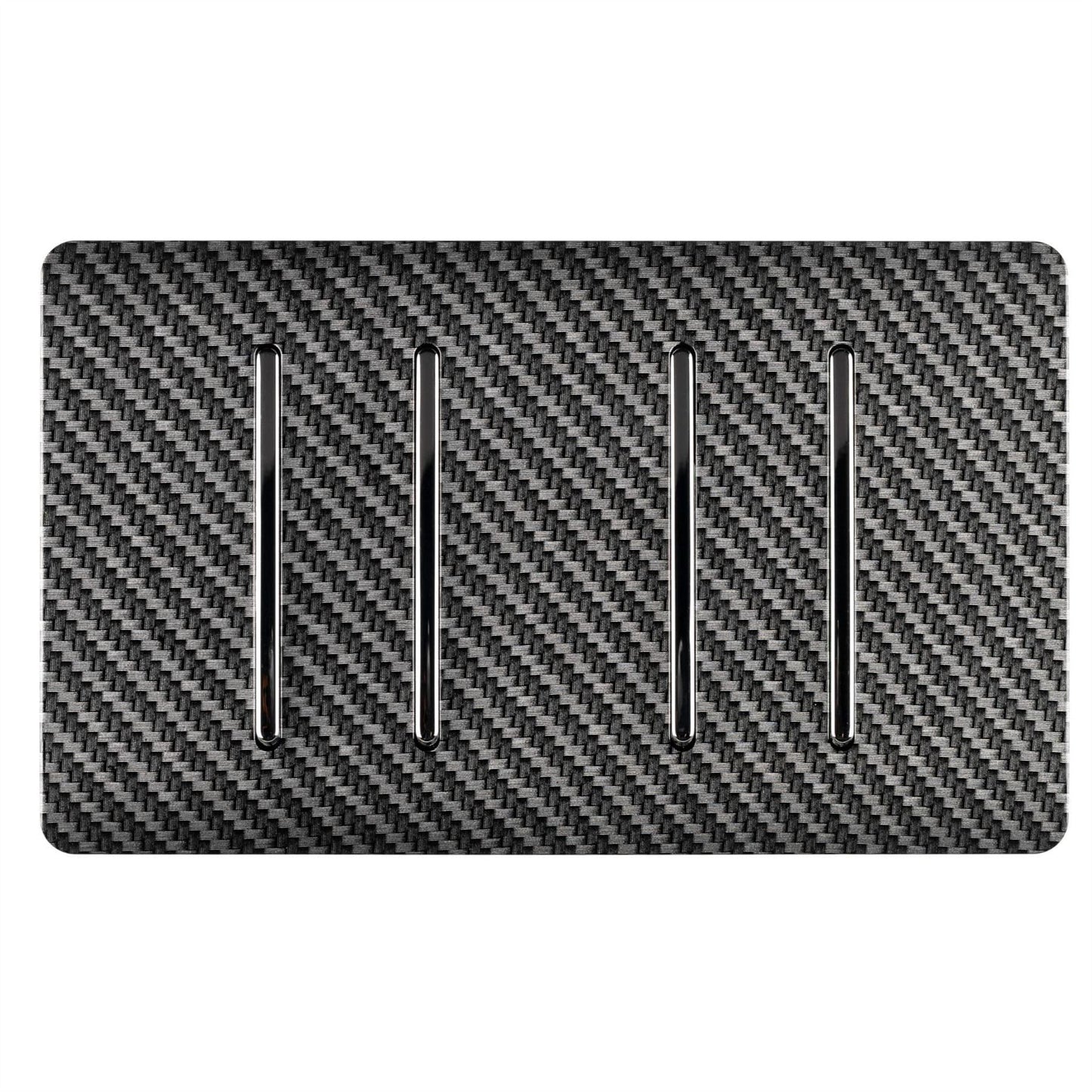 Trendi Switch 4 Gang Light Switch (3x 1 or 2 Way & 1 x Intermediate)in Carbon Fibre