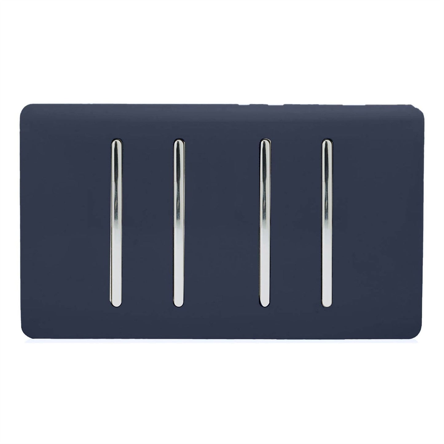 Trendi Switch 4 Gang Light Switch (2x 1 or 2 Way & 2 x Intermediate)in Navy Blue