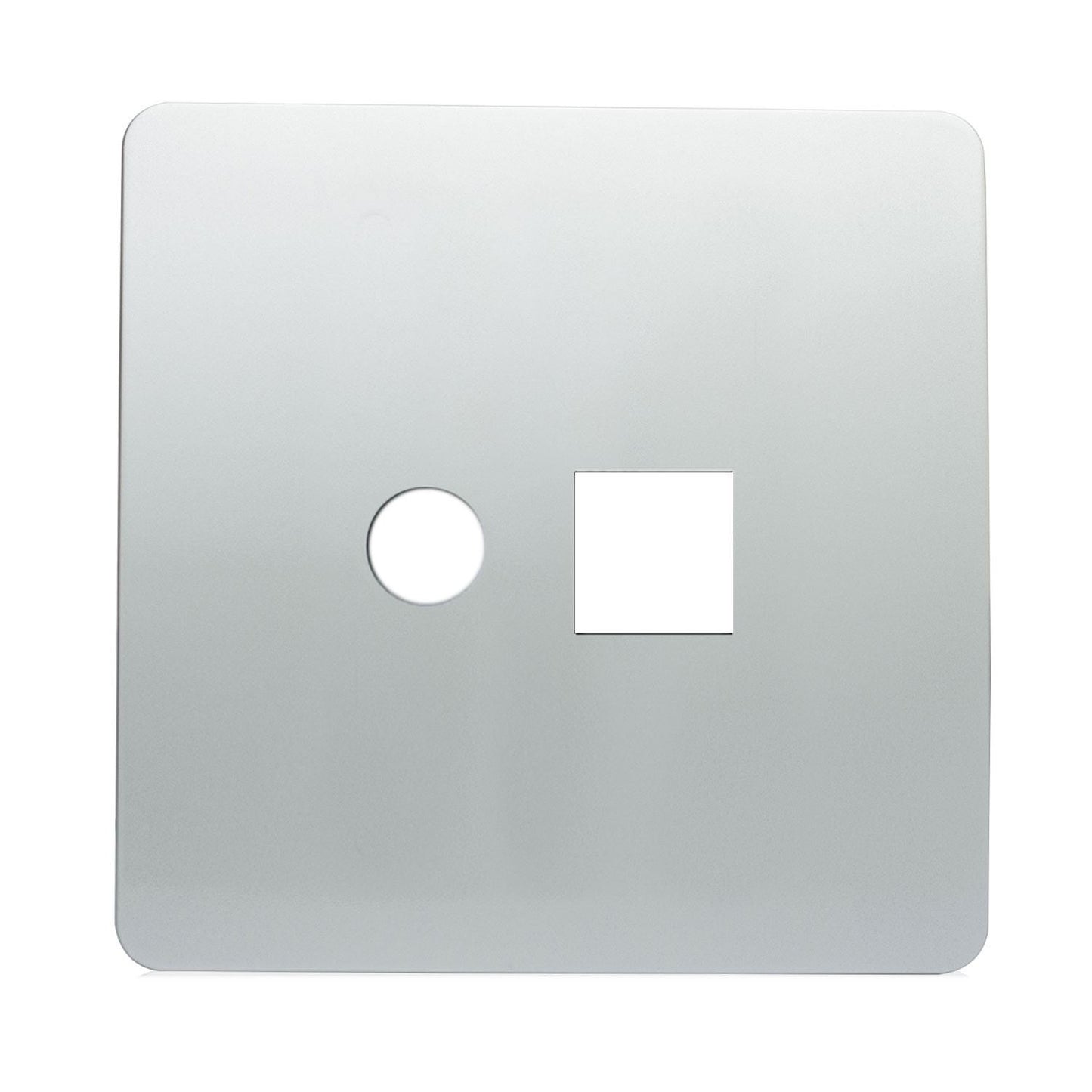 Trendi SPARE FACEPLATE For TV Co-axial + PC RJ45 Cat 5e/6 Ethernet Socket Silver