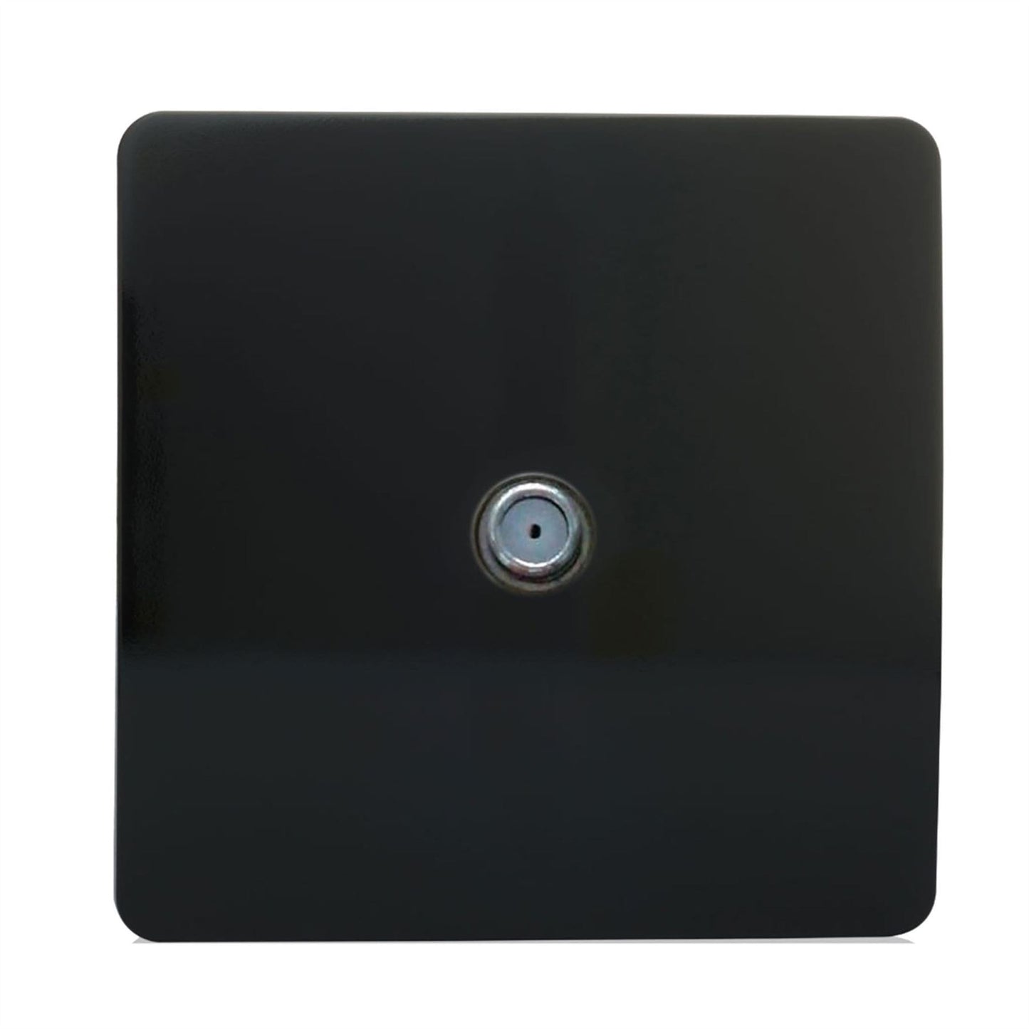 Trendi Switch 1 Gang Male F-Type Satellite Television Socketin Piano Black