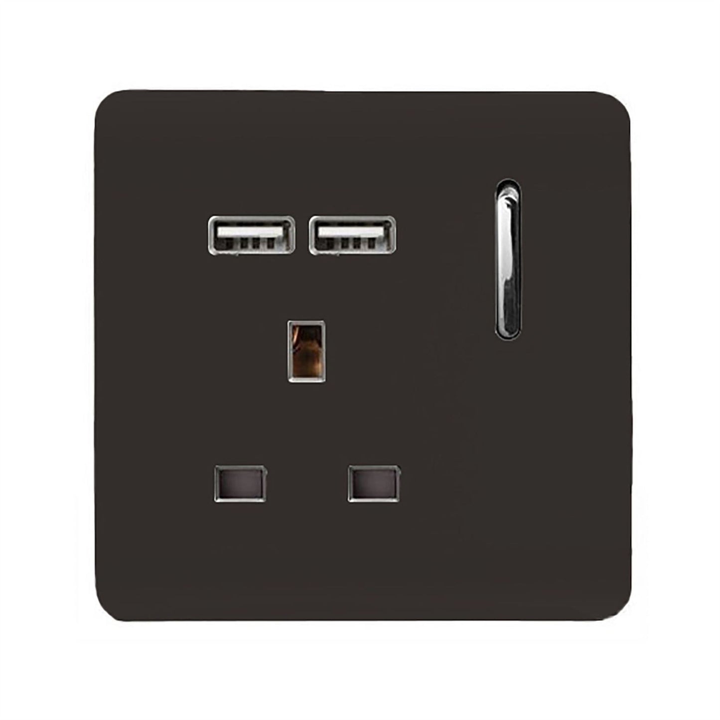 Trendi Switch 1 Gang USB 2100mA Plug Socketin Dark Mocha Brown