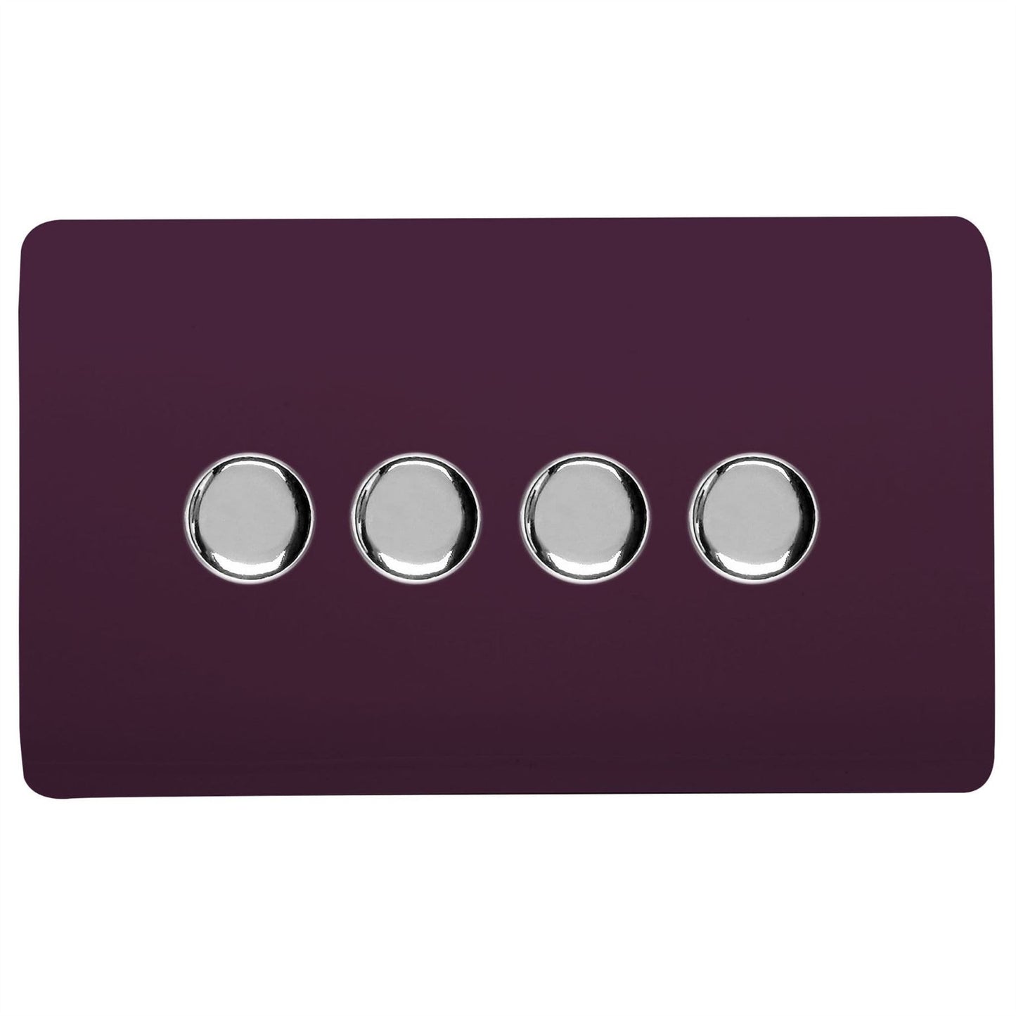 Trendi Switch 4 Gang 1 or 2 way 150w Rotary LED Dimmer Light Switchin Plum Purple