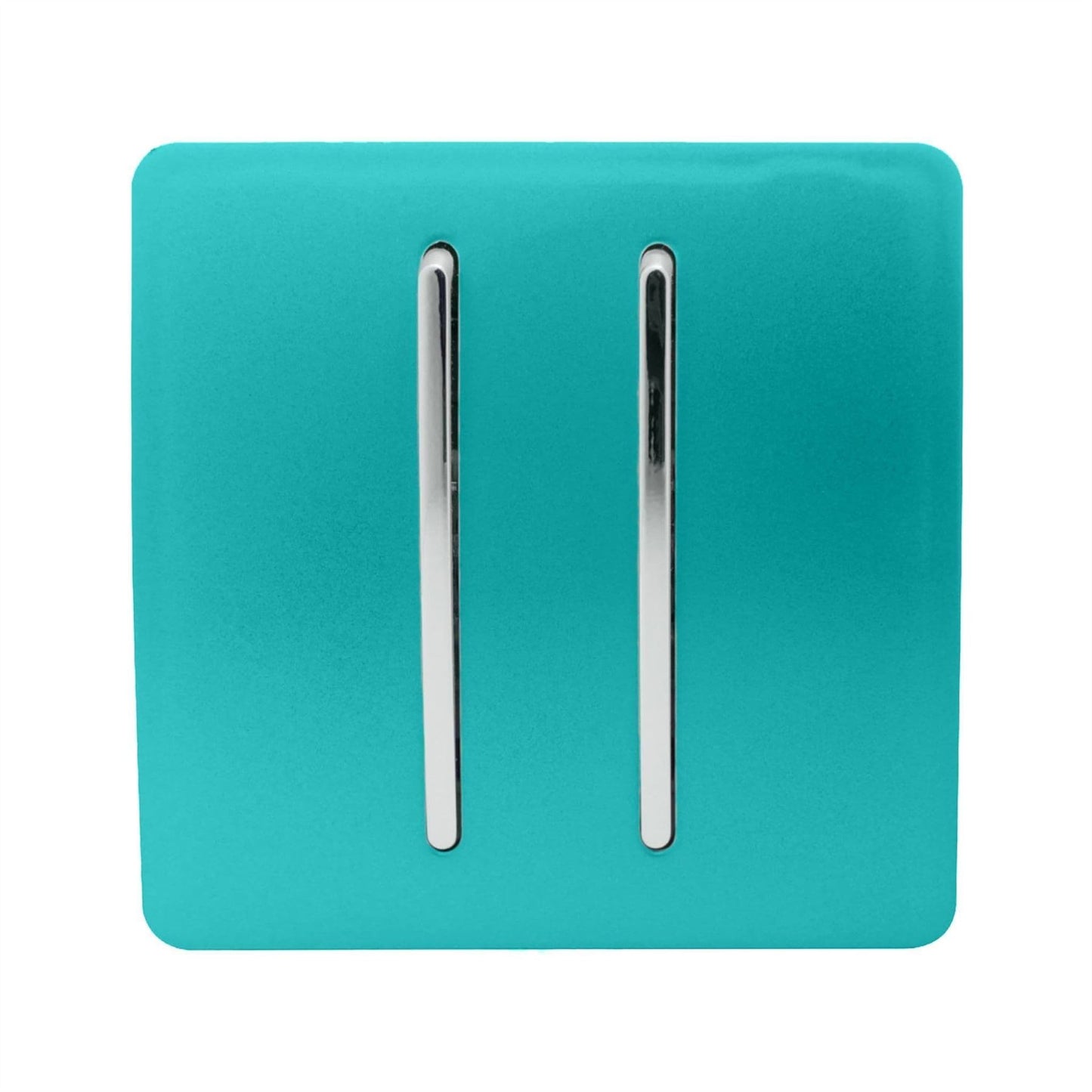 Trendi Switch 2 Gang Retractive Doorbell Switchin Bright Teal