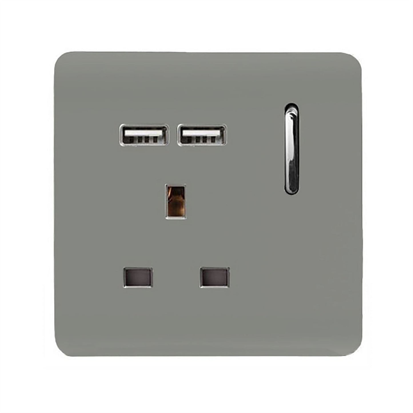 Trendi Switch 1 Gang USB 2100mA Plug Socketin Light Grey
