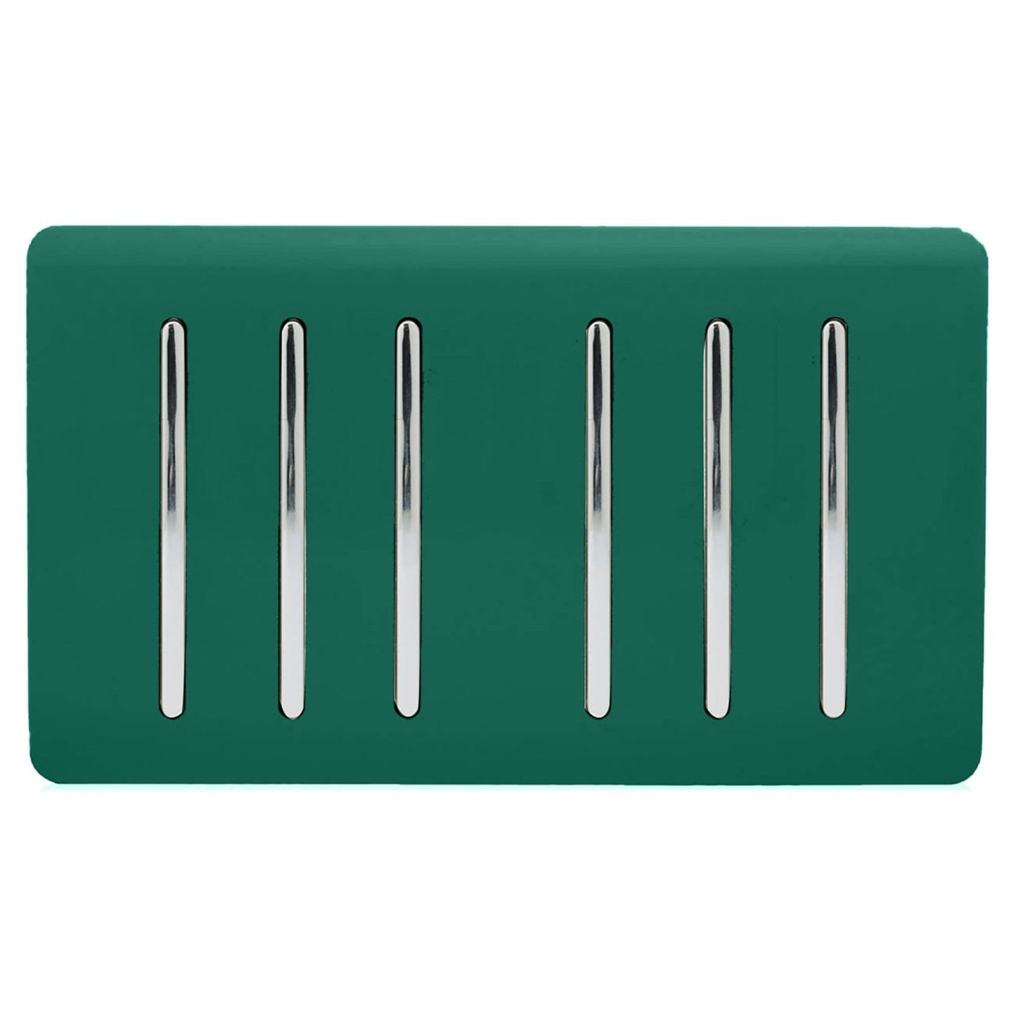 Trendi Switch 6 Gang 1 or 2 Way Light Switchin Dark Forest Green