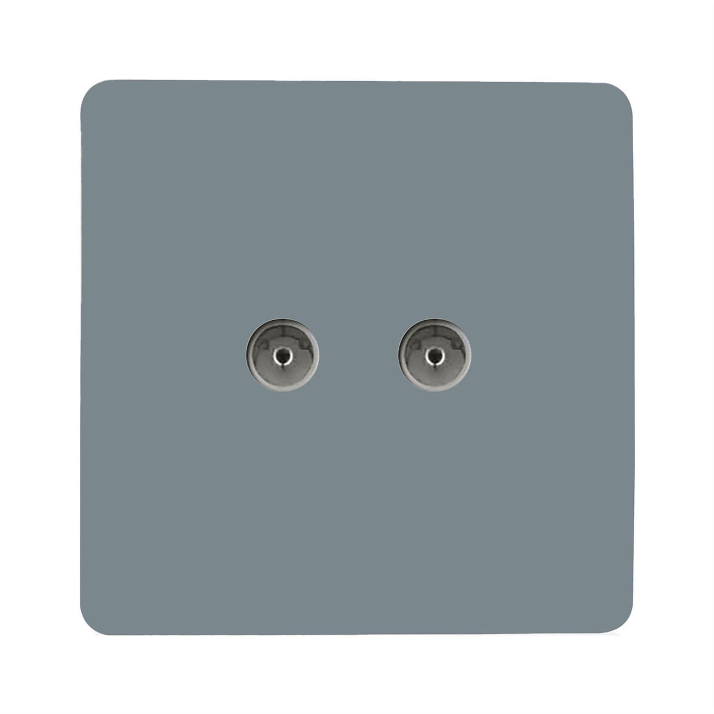 Trendi Switch 2 Gang Female Co-Axial Television Socketin Cool Grey