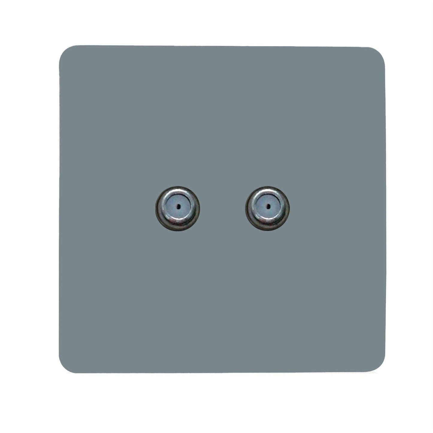 Trendi Switch 2 Gang Male F-Type Satellite Television Socketin Cool Grey