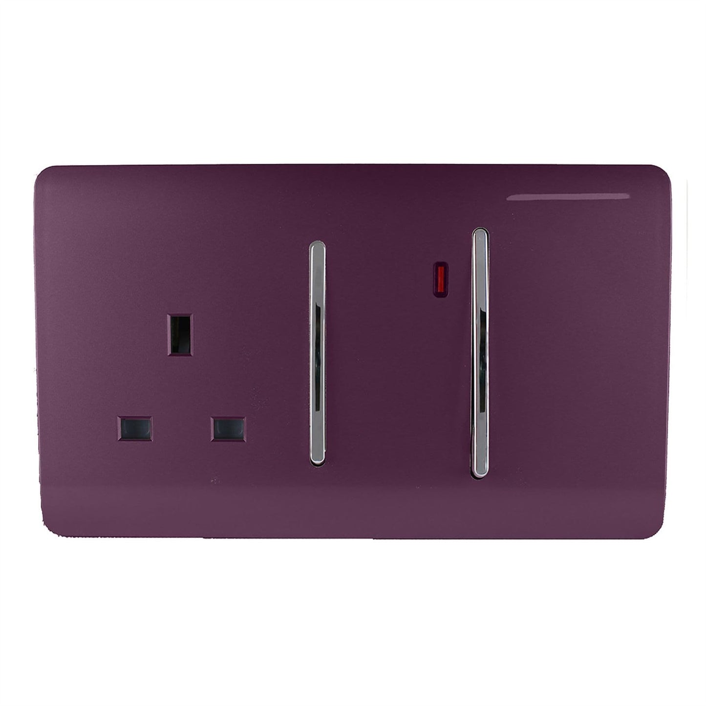 Trendi Switch 45 Amp Cooker Switch & 13 Amp Plug Socket with Neonin Plum Purple