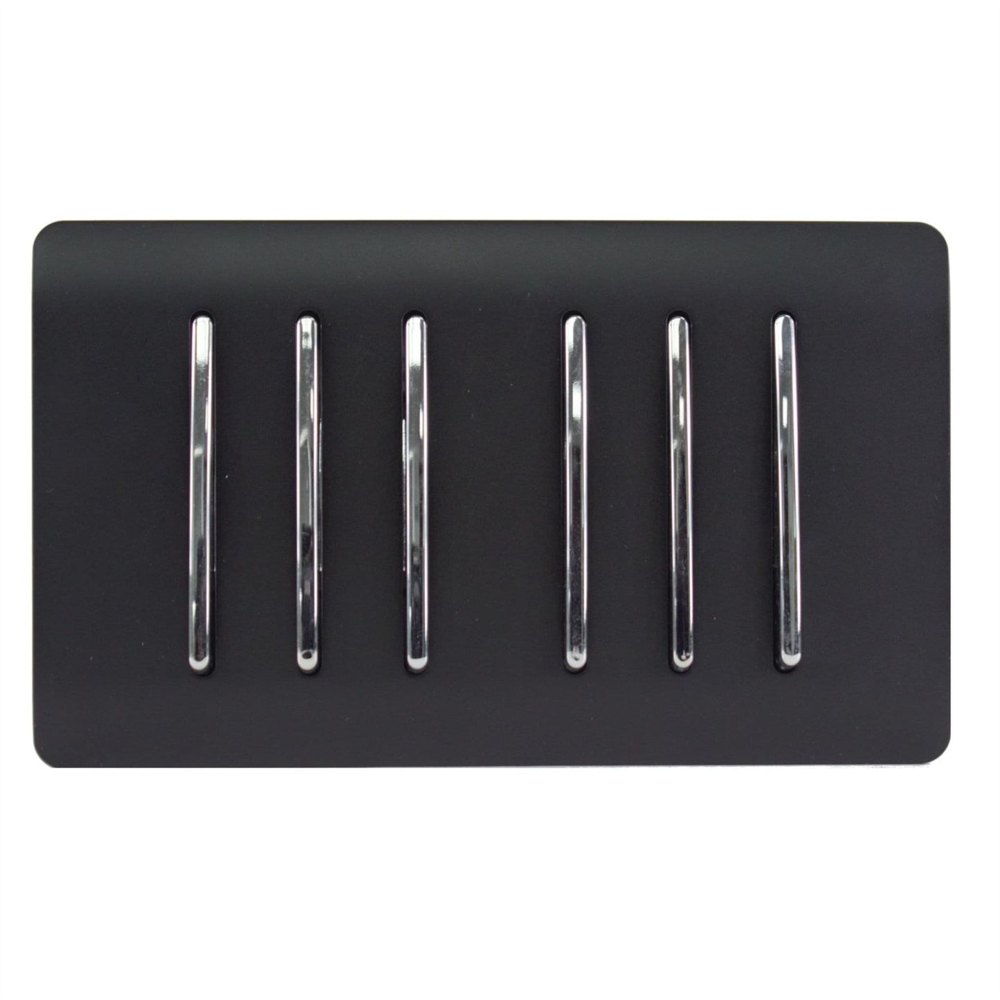 Trendi Switch 6 Gang 1 or 2 Way Light Switchin Matt Black